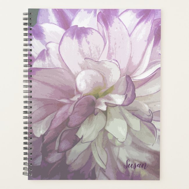 Purple Dahlia Floral Weekly/Monthly Planner