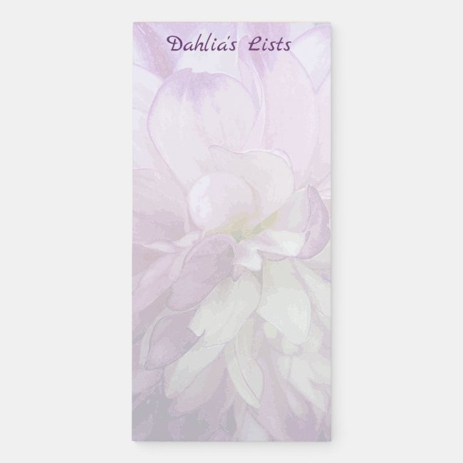 Purple Dahlia Magnetic Fridge Notepad