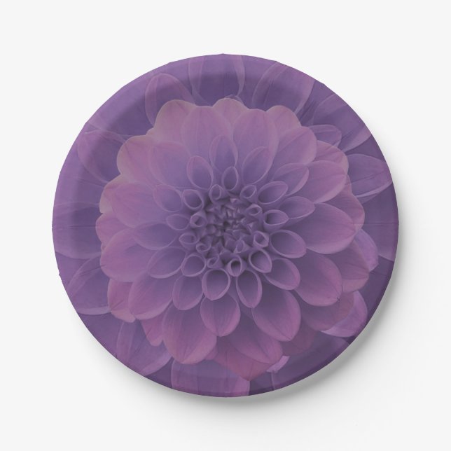 Purple Dahlia Paper Plates (Front)