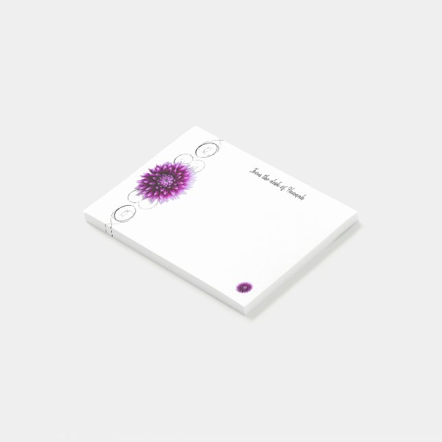 Purple Dahlia Personalized Notes (Angled)