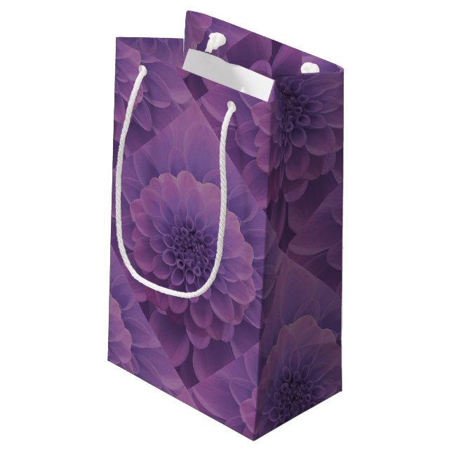Purple Dahlia Small Gift Bag (Back Angled)