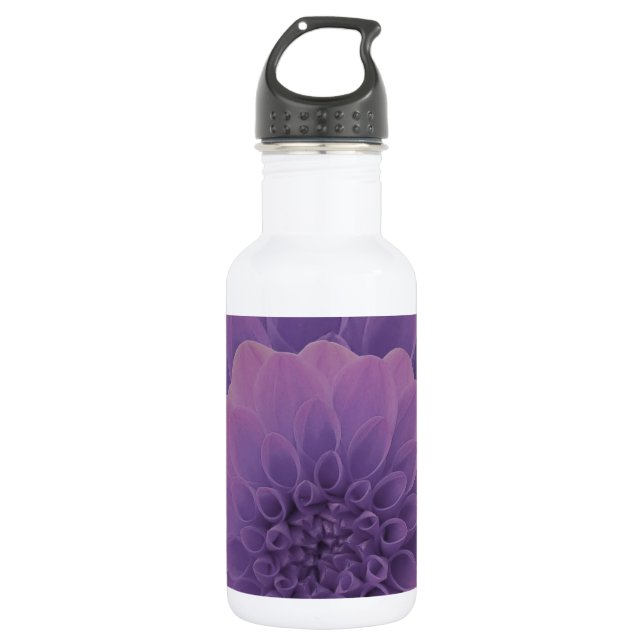 Purple Dahlia Stainless Steel Water Bottle (Front)