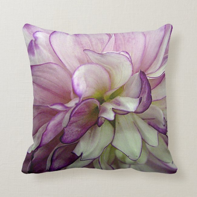 Purple Dahlia Throw Pillow