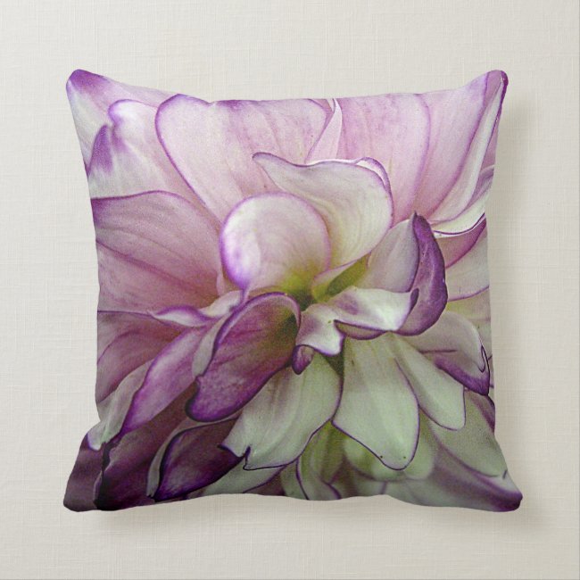 Purple Dahlia Throw Pillow