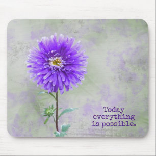 Purple Dahlia Watercolor Mouse Pad