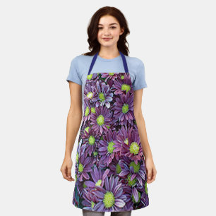 Purple Daisies Apron - Womens Floral Baker Gift
