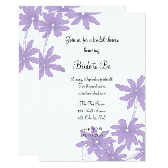 Purple Daisies Bridal Shower Invitation | Zazzle