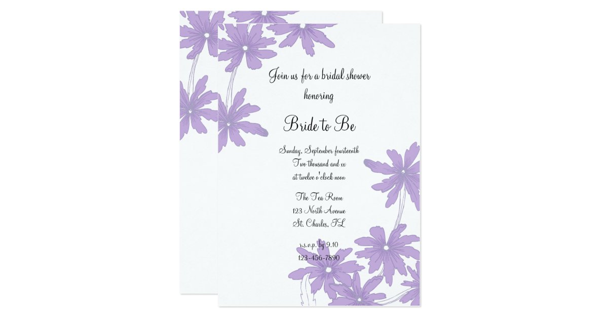 Purple Daisies Bridal Shower Invitation Zazzle
