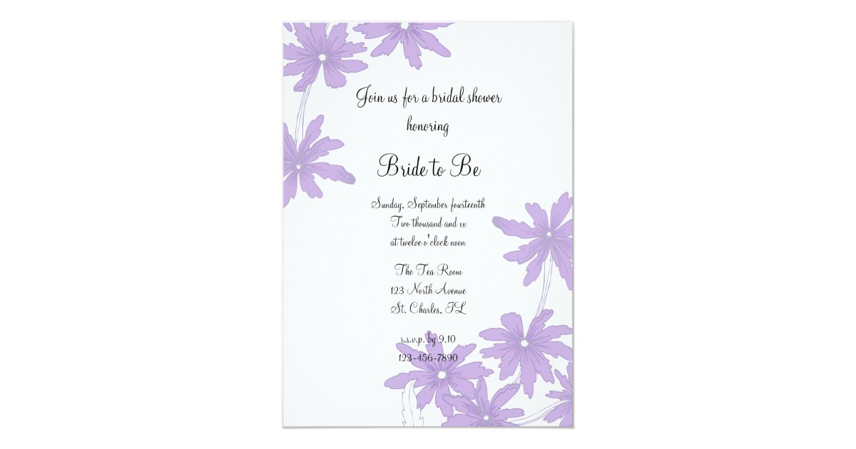Purple Daisies Bridal Shower Invitation Zazzle