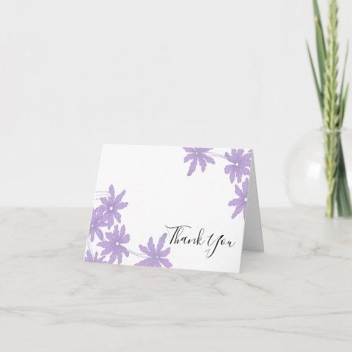 Purple Daisies Bridesmaid Thank You Note Card
