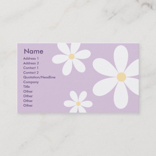 Purple Daisies - Business Business Card Template