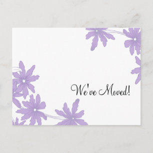 Purple Daisies Change of Address Announcement Postcard