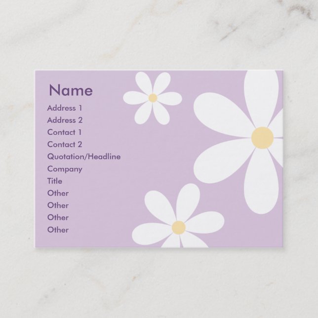 Purple Daisies - Chubby Business Card (Front)
