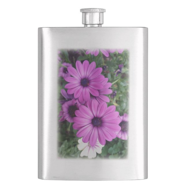 Purple daisies flask (Front)