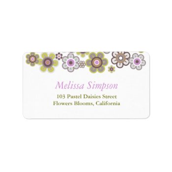 Purple Daisies Flowers Blooms Baby Address Labels by fatfatin_design at Zazzle