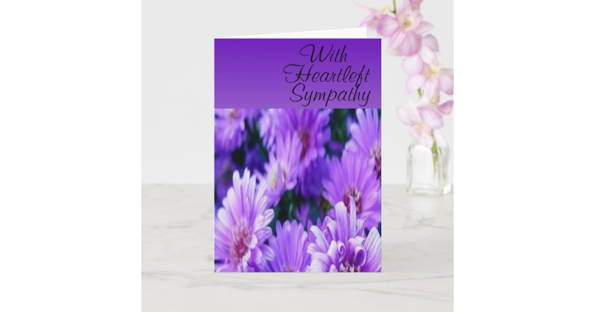 Purple Daisies Heartfelt Sympathy Card | Zazzle