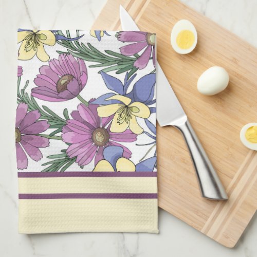 Purple Daisies Kitchen Towels