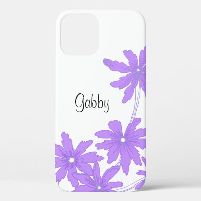 Purple Daisies on White Case-Mate iPhone Case (Back)