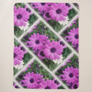 Purple daisies sherpa blanket