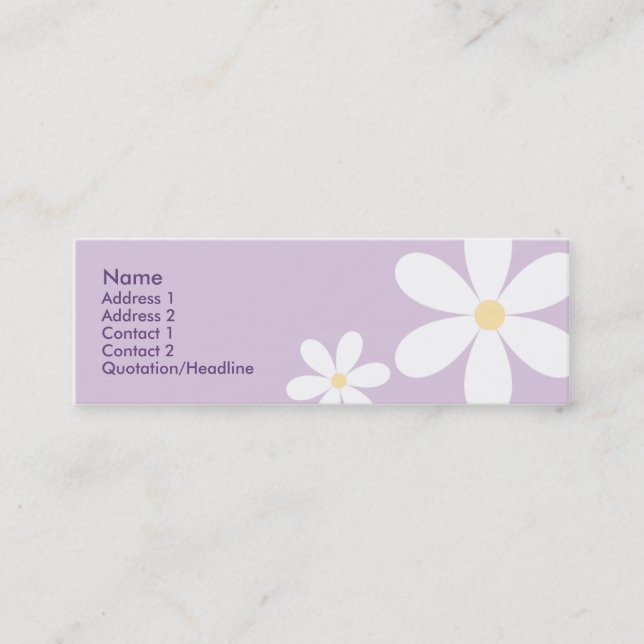 Purple Daisies - Skinny Mini Business Card (Front)