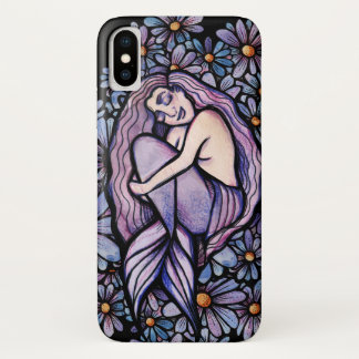 Purple Daisies Sleeping Mermaid                    iPhone X Case