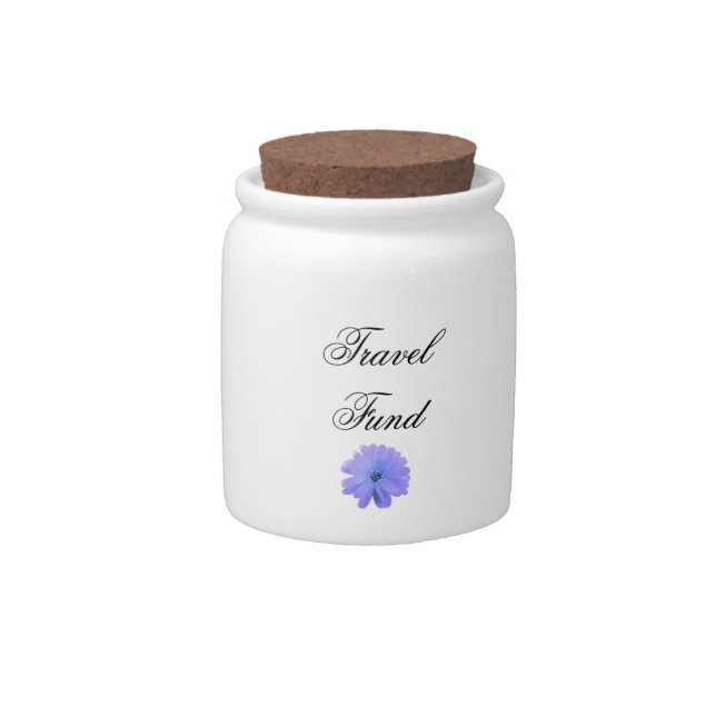 Purple Daisies Travel Fund Candy Jar (Front)
