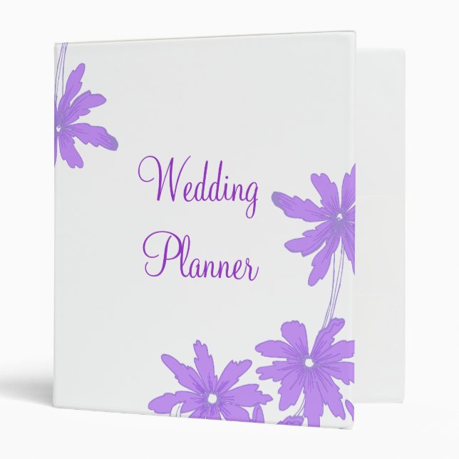 Purple Daisies Wedding Binder (Front/Inside)