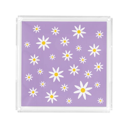 Purple Daisy Acrylic Tray