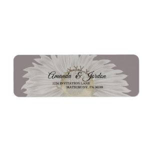Purple Daisy Antique Wedding Return Address Label