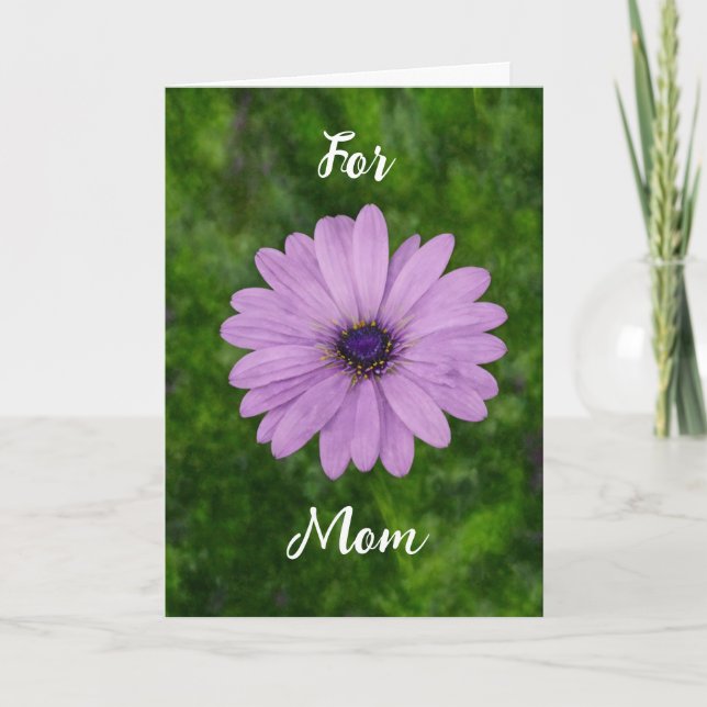 Purple Daisy Art Mother's Day Mom Card (Front)