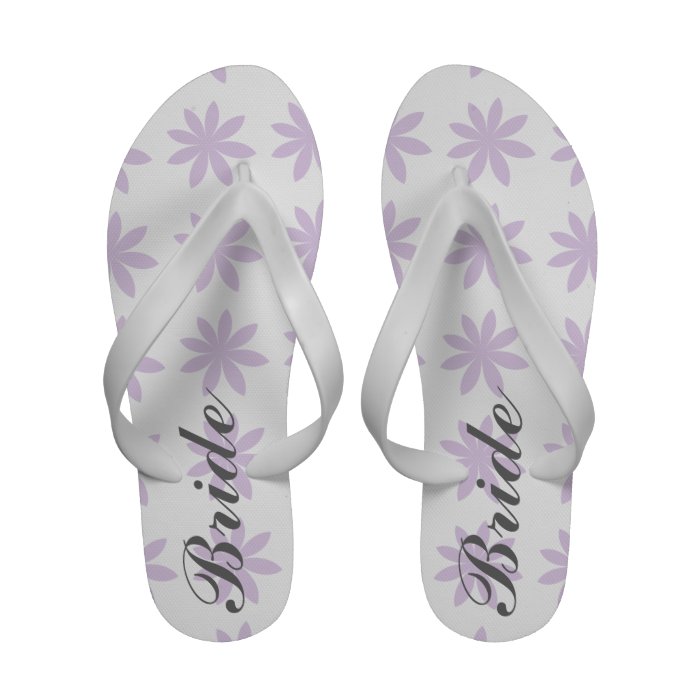 Purple Daisy Bridal Wedding Flip Flops