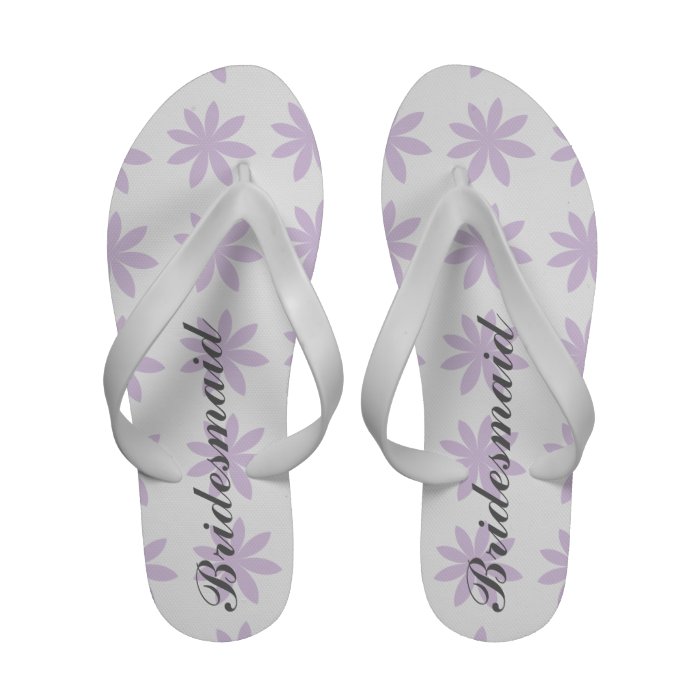 Purple Daisy Bridesmaid Wedding Flip Flops