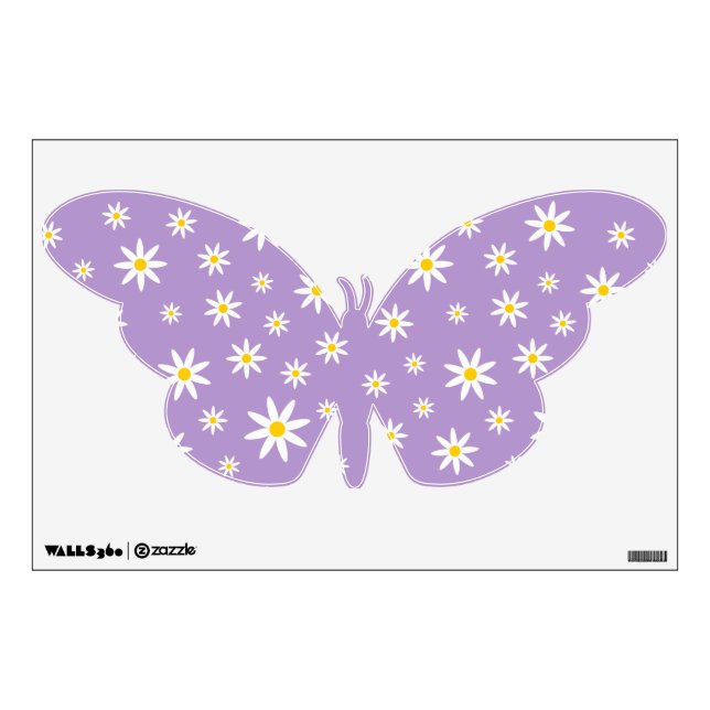 Purple Daisy Butterfly Wall Decal (Front)