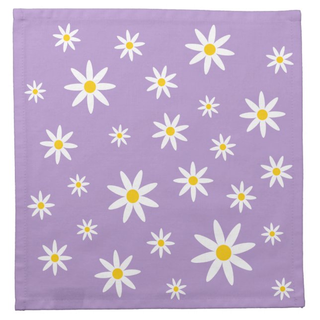 Purple Daisy Cloth Napkin (Front)