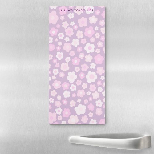 Purple Daisy Custom Grocery Shopping To_Do List Magnetic Notepad