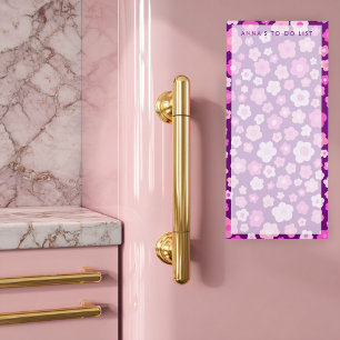 Purple Daisy Custom Grocery Shopping To-Do List Magnetic Notepad