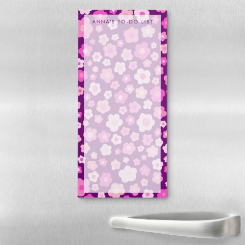 Purple Daisy Custom Grocery Shopping To_Do List Magnetic Notepad