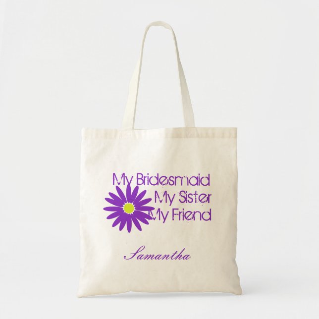 Purple Daisy/ Customizable Tote Bag (Front)