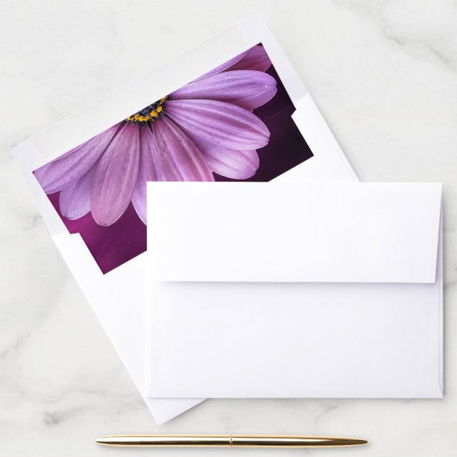 Purple Daisy Envelope Liners (Desk)