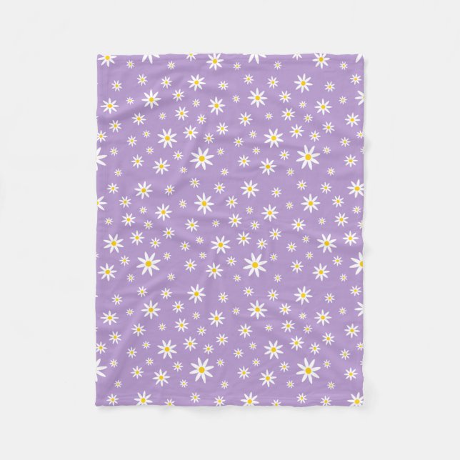 Purple Daisy Fleece Blanket (Front)