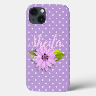 Purple Daisy Floral Custom iPhone 13 Case