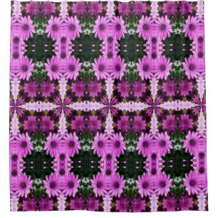 Purple Daisy Flower Art Pattern  Shower Curtain