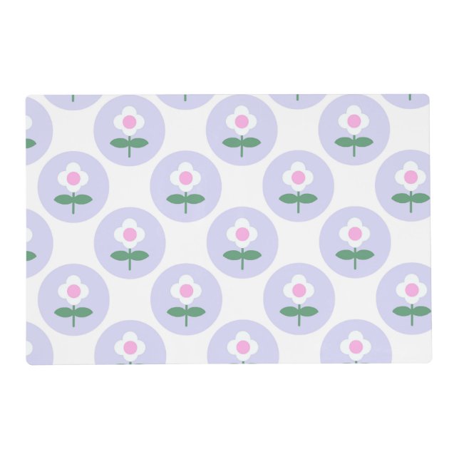 Purple Daisy Flower Baby Shower in Bloom Party Placemat (Front)