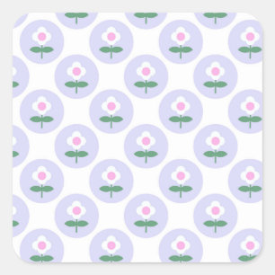 Purple Daisy Flower Baby Shower in Bloom Party Square Sticker