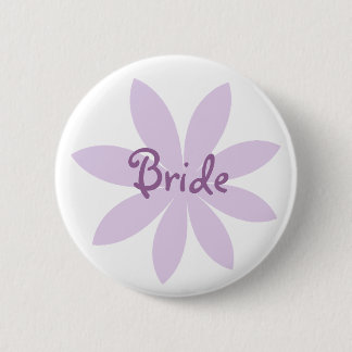 Purple Daisy Flower Bride Pinback Button