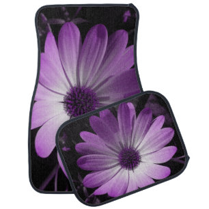 Purple Daisy Flower Car Mat Set