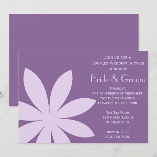 Purple Daisy Couples Wedding Shower Invitation