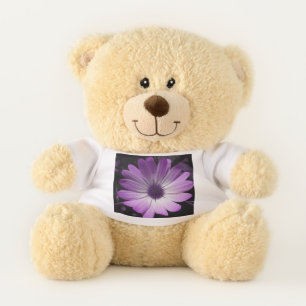 Purple Daisy Flower Custom Teddy Bear