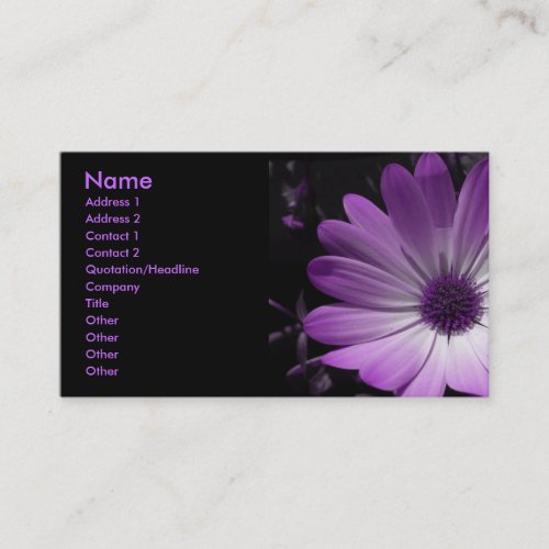 Purple Daisy Flower Customizable Business Card