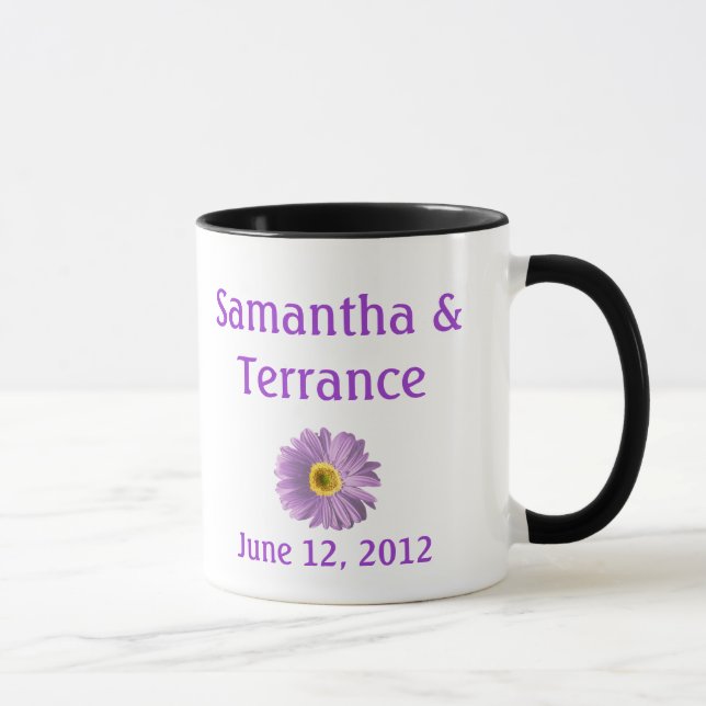 Purple Daisy Flower Customizable Mug (Right)